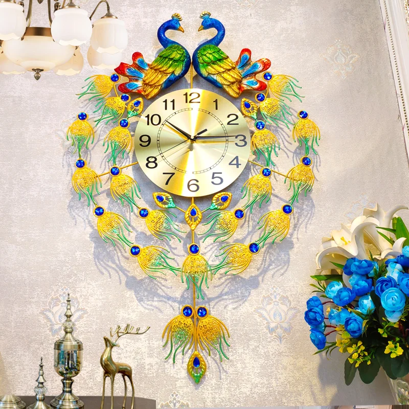 Resin Art Watch - Peacock Nordic Wall Clocks Digital Luxury
