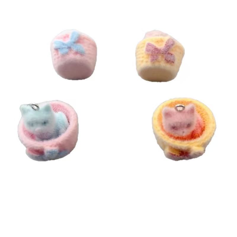 4pcs 3D plush resin cat pendan - огляд і ціна Resin Art Store