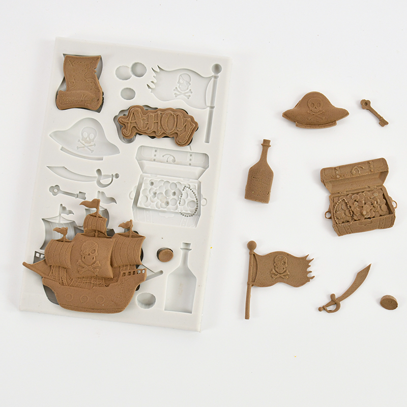 Skull Pirate Ship Silicone Cho - огляд і ціна Silicone Mold Ocean
