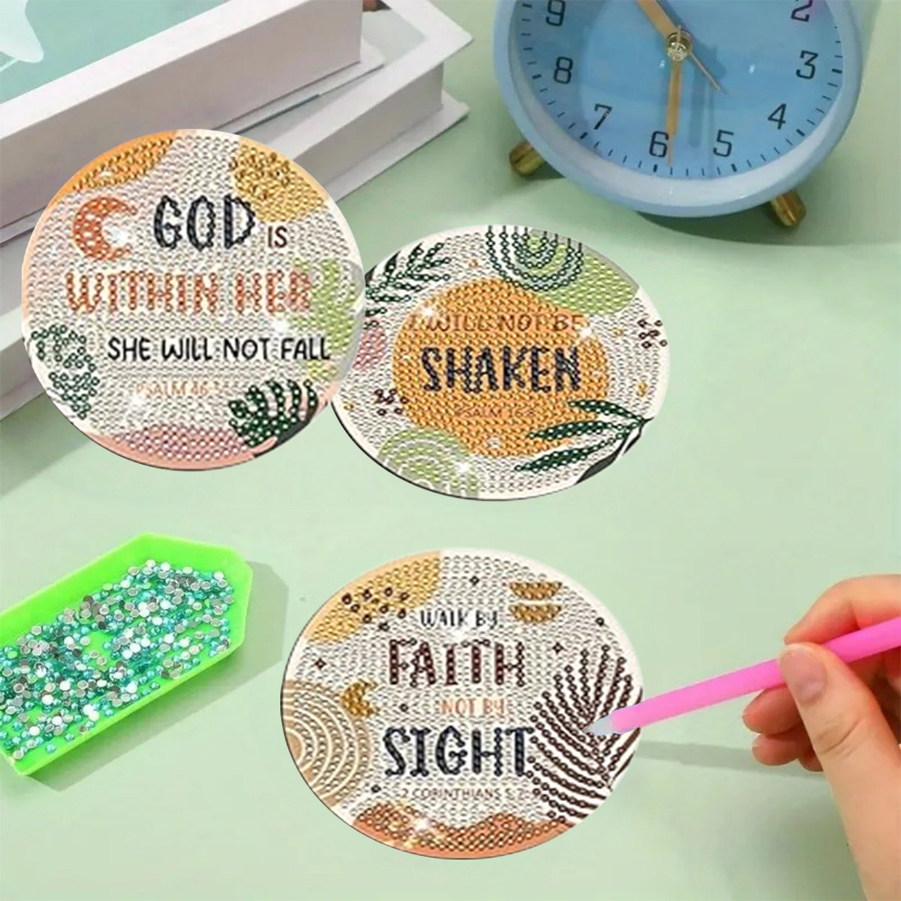 8 Pieces/Set Diamond Painting  - огляд і ціна Resin Art Coasters