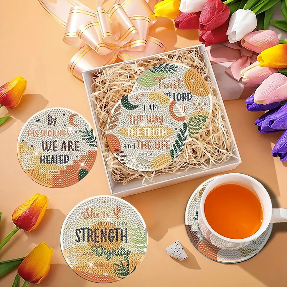 8 Pieces/Set Diamond Painting  - огляд і ціна Resin Art Coasters