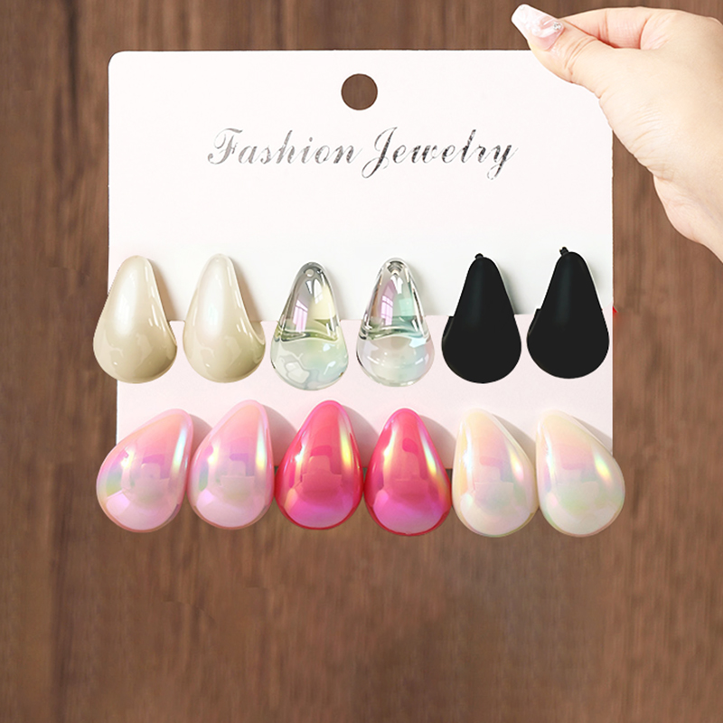 3 Pairs Fashion Resin Drop Ear - огляд і ціна Resin Art Ring