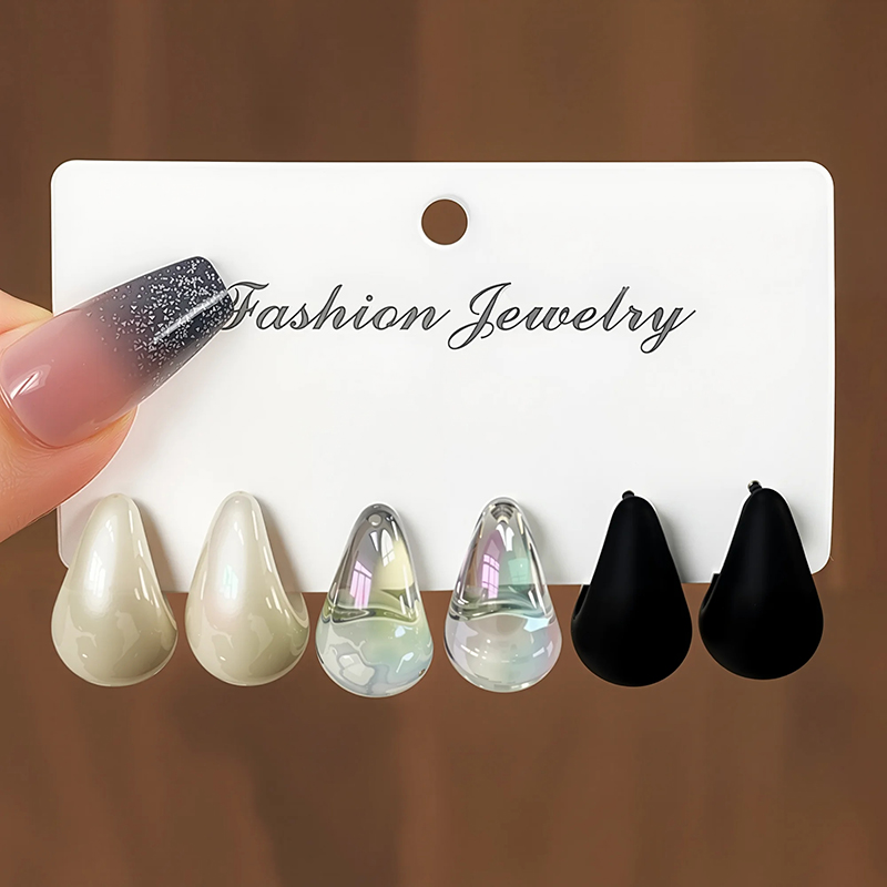 3 Pairs Fashion Resin Drop Ear - огляд і ціна Resin Art Ring