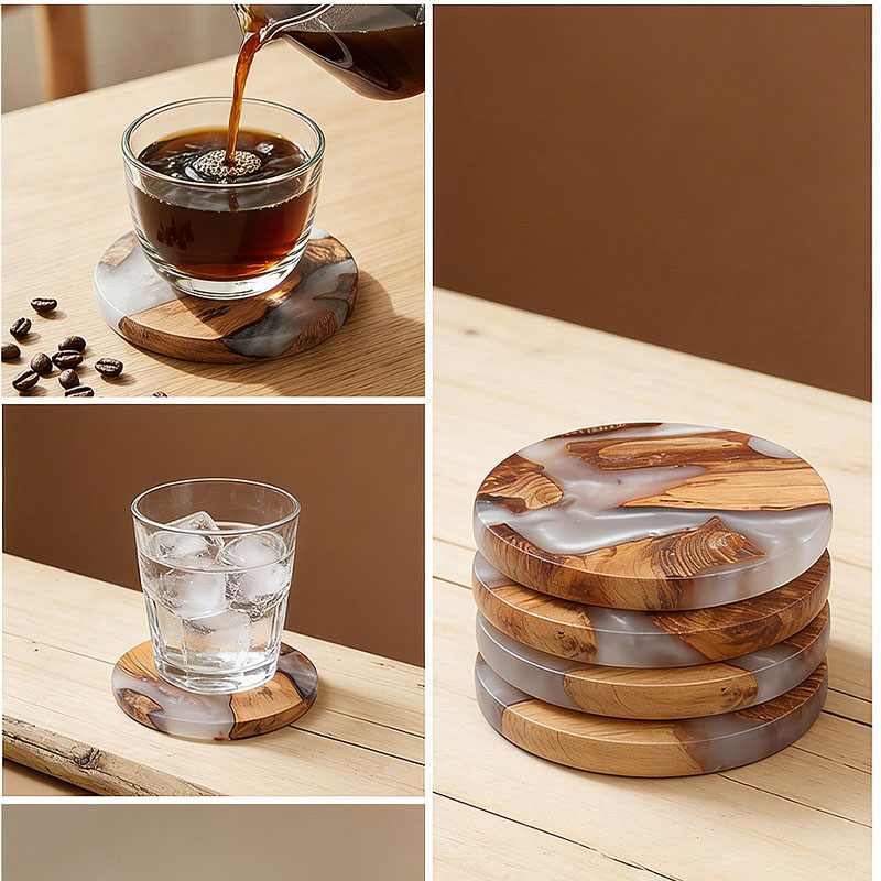 Drink Coaster Set, Wooden Bar  - огляд і ціна Resin Art Coasters