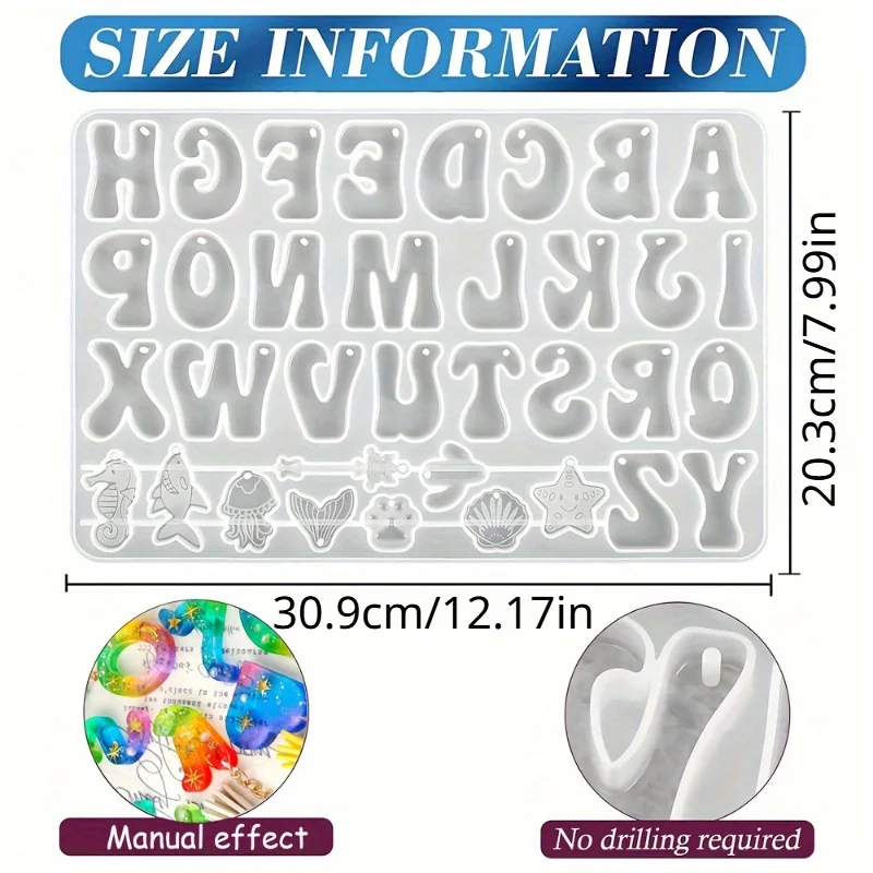 Silicone Resin Casting Molds S - огляд і ціна Resin Art Alphabet