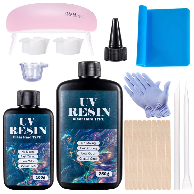 Hard UV Resin Glue Kit Fast Cu - огляд і ціна Resin Art Equipment