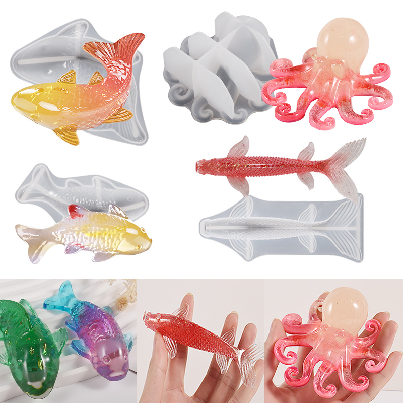 3D Koi Fish Shaped Epoxy Resin - огляд і ціна Silicone Mold Ocean