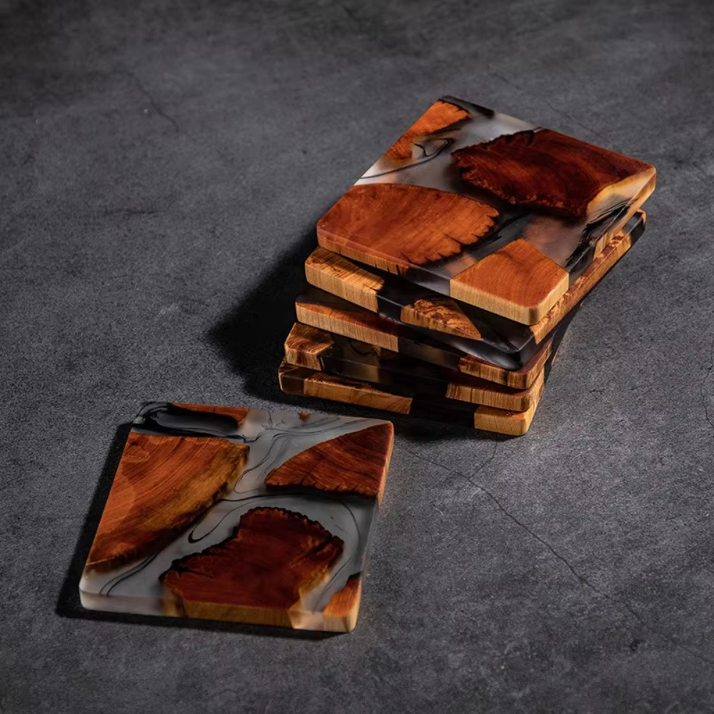 Wood Resin Coasters Square Cup - огляд і ціна Resin Art Coasters