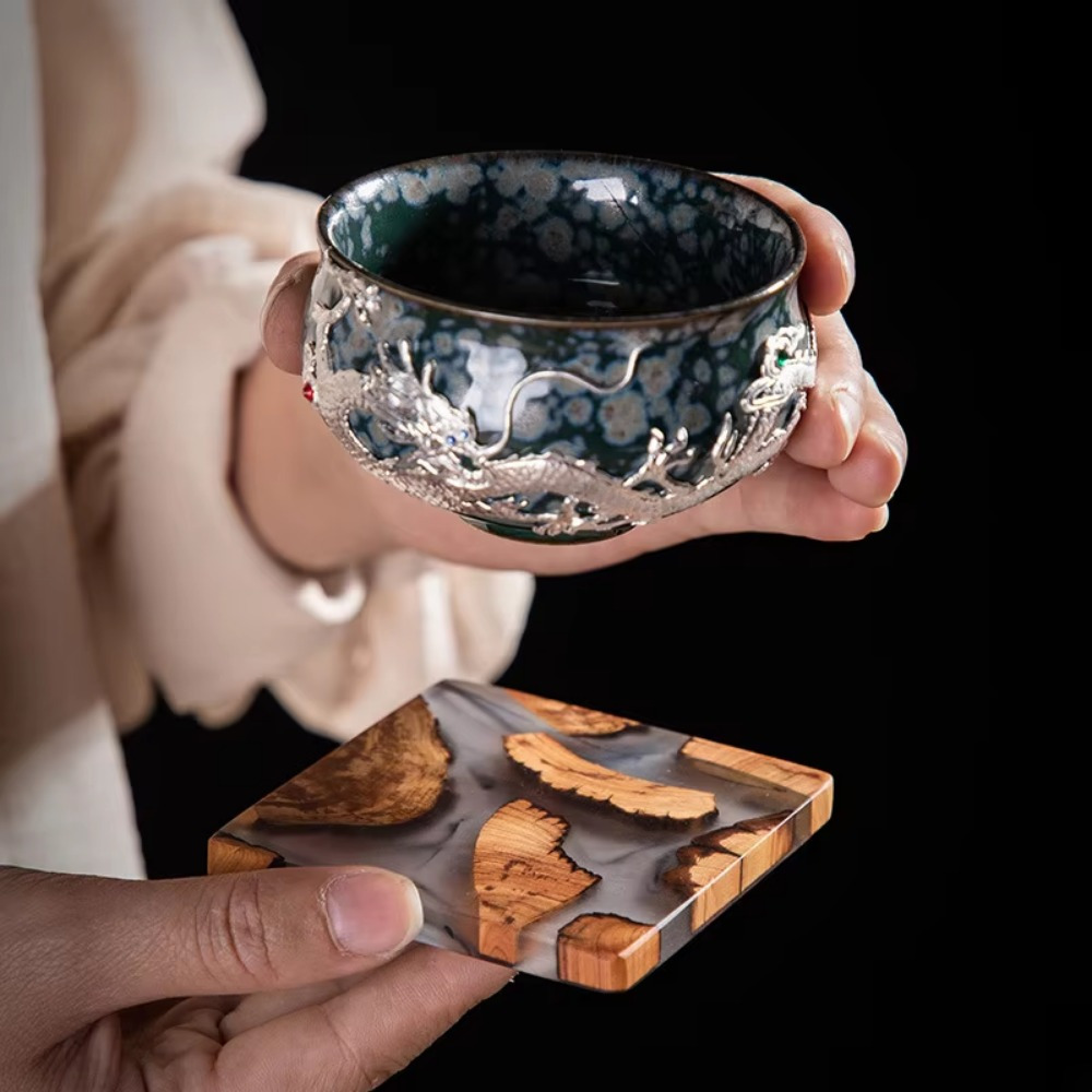 Wood Resin Coasters Square Cup - огляд і ціна Resin Art Coasters