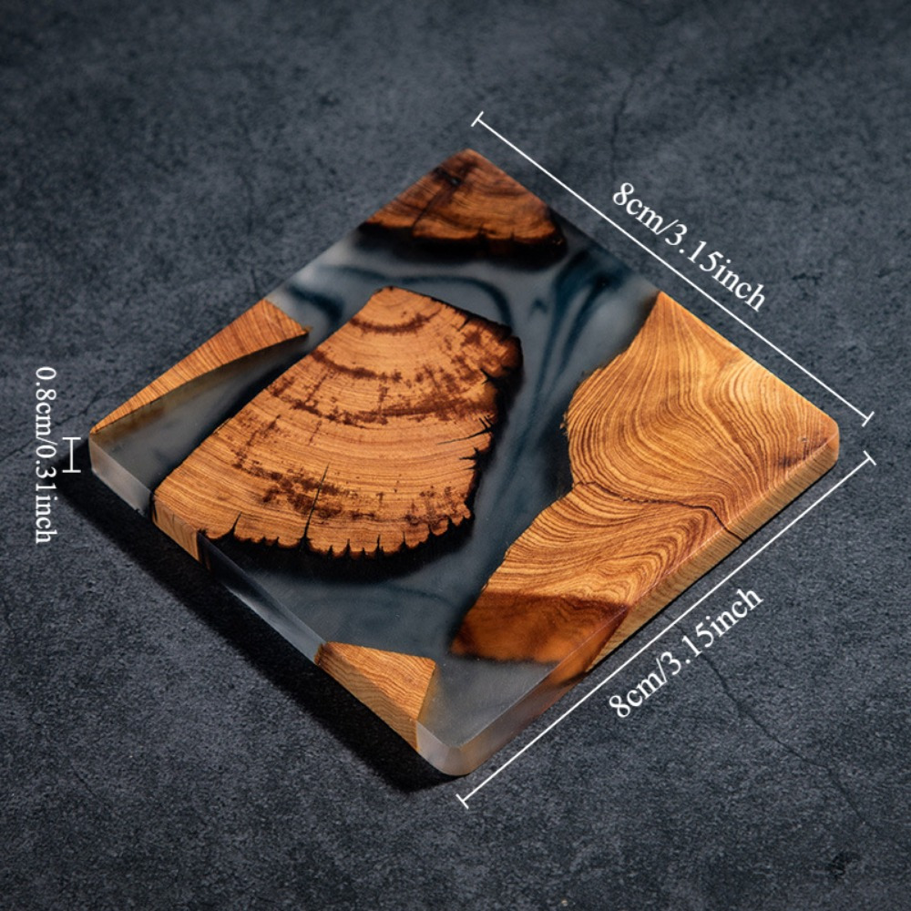 Wood Resin Coasters Square Cup - огляд і ціна Resin Art Coasters