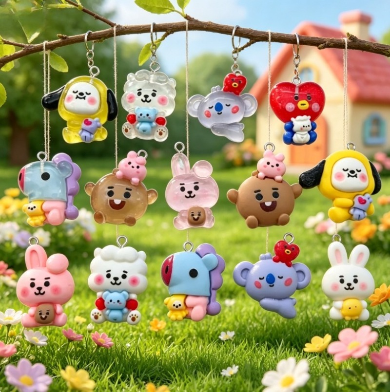 7pcs BT21 Resin Cartoon Charm  - огляд і ціна Resin Art Store
