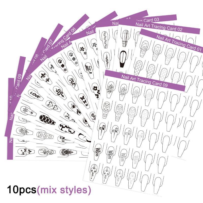 10pcs Nail Art Lines Practice  - огляд і ціна Resin Art Guide Book