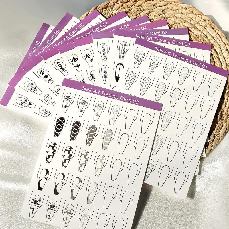 10pcs Nail Art Lines Practice  - огляд і ціна Resin Art Guide Book