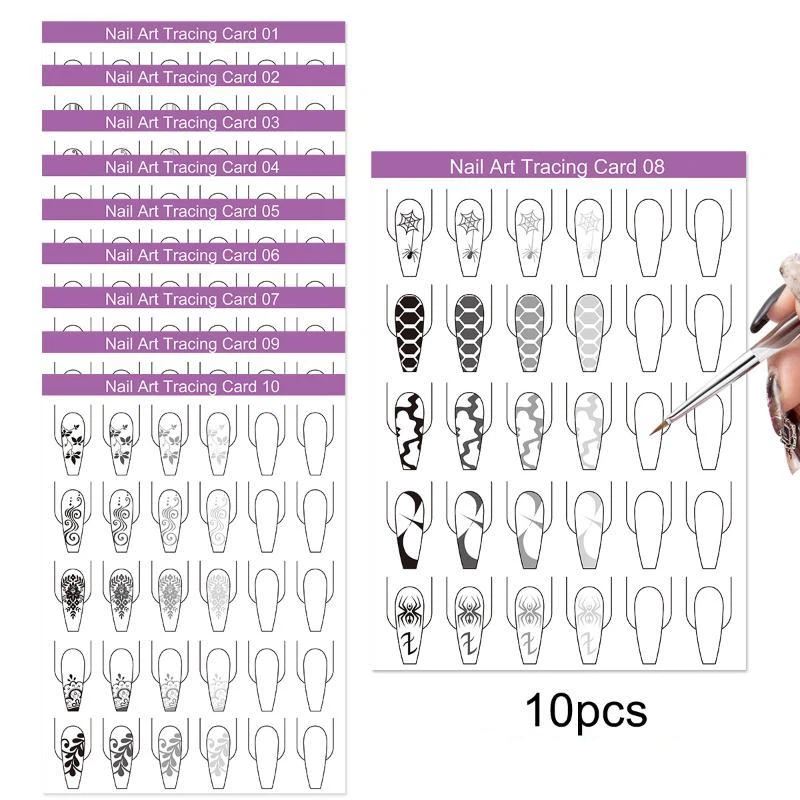 10pcs Nail Art Lines Practice  - огляд і ціна Resin Art Guide Book