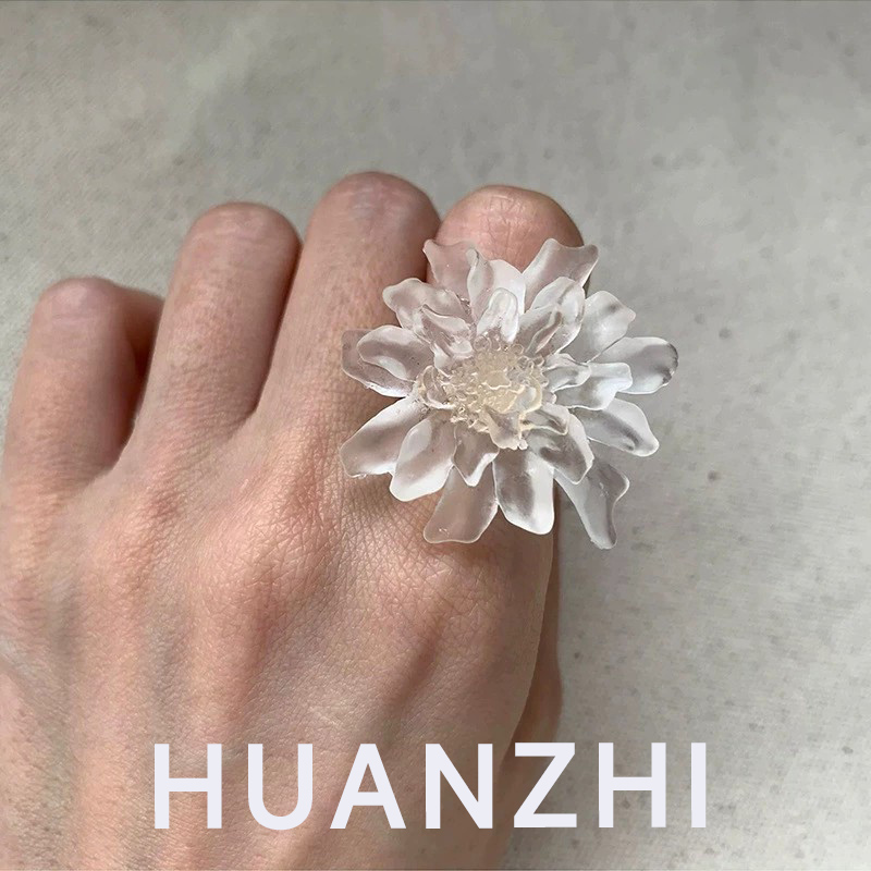 HUANZHI White Transparent Fros - огляд і ціна Resin Art Ring