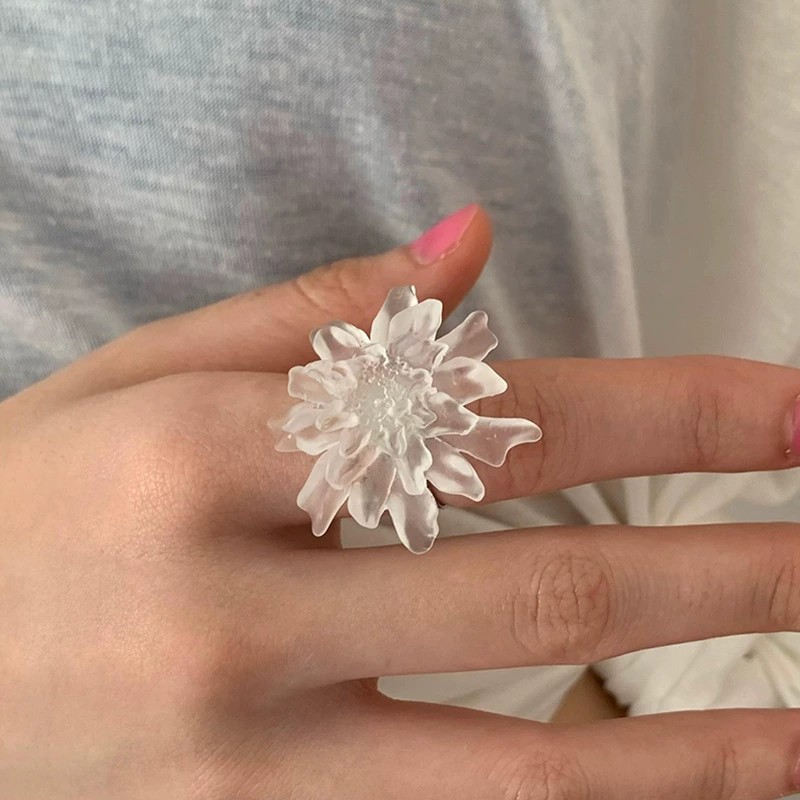 HUANZHI White Transparent Fros - огляд і ціна Resin Art Ring