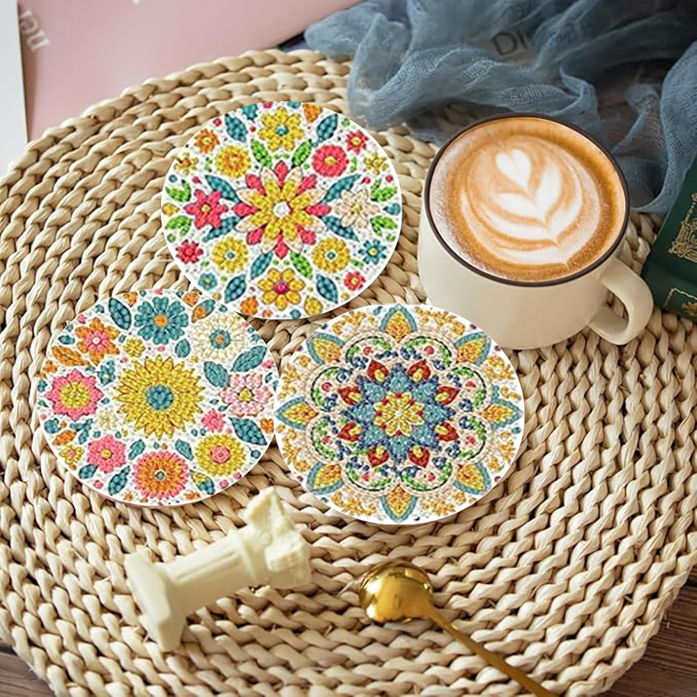 8-piece set/Diamond painting c - огляд і ціна Resin Art Coasters