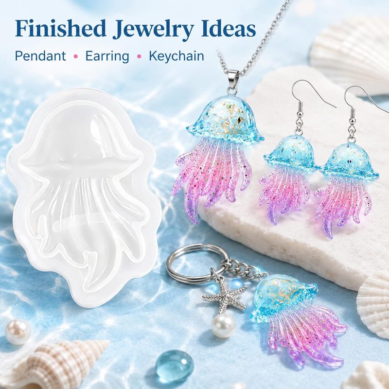 2Set of Jellyfish Resin Molds， - огляд і ціна Silicone Mold Ocean