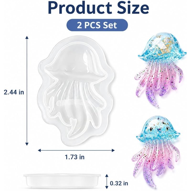 2Set of Jellyfish Resin Molds， - огляд і ціна Silicone Mold Ocean