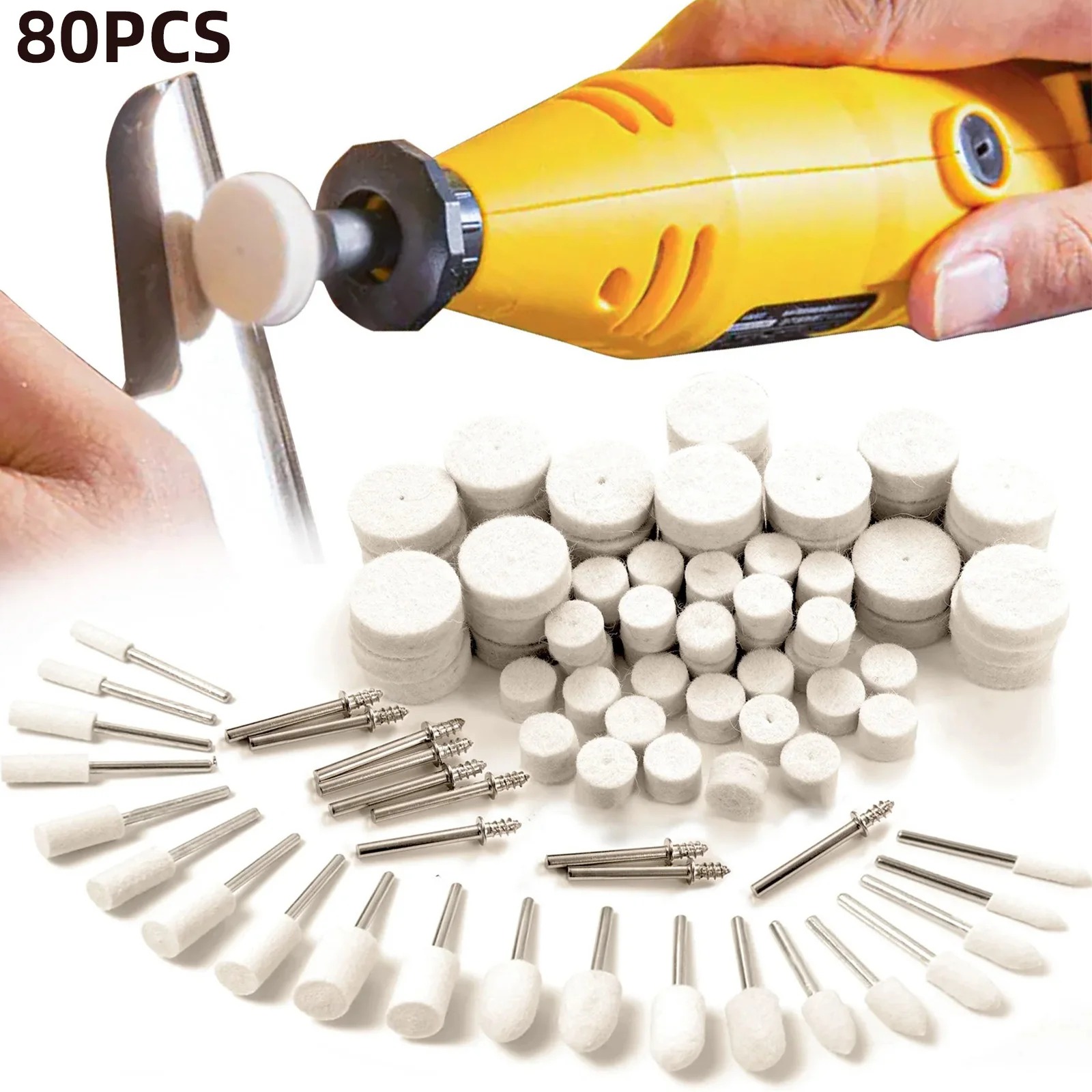 80PCS Wool Felt Buffing Wheel  - огляд і ціна Resin Art Store